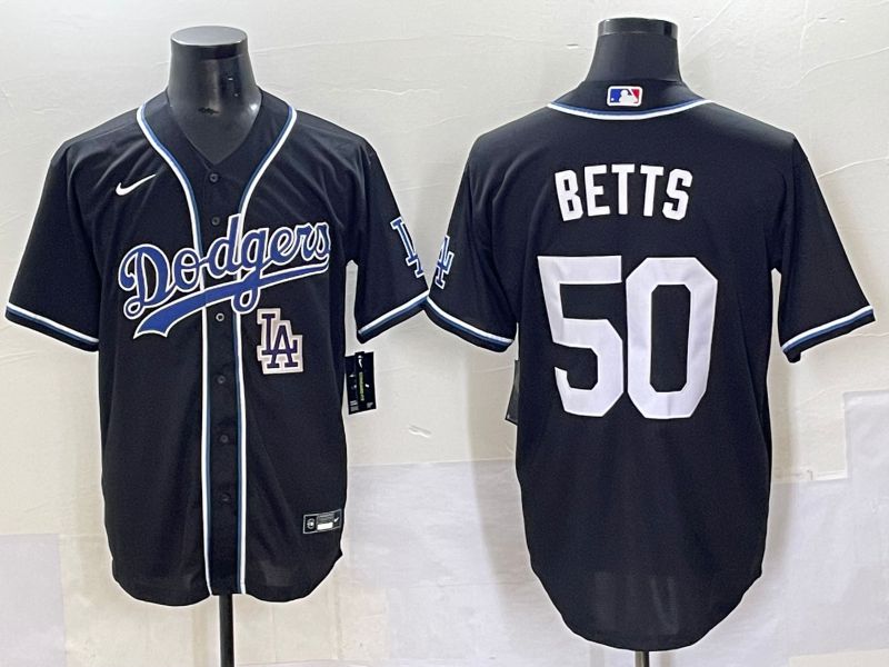 Men 2025 Los Angeles Dodgers 50 Betts Black Three generations Fashion Nike MLB Jersey style 70412